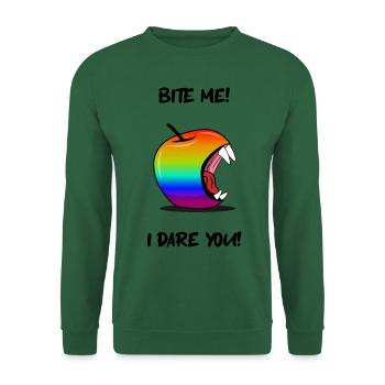 Gay Pride Apple BITE ME - Unisex Sweatshirt - green - Front