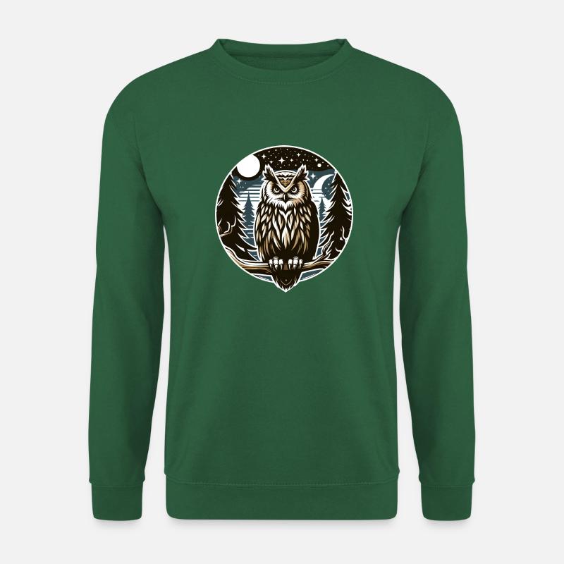 Eule Greifvogel Vogel Uhu Kauz - Unisex Pullover - Grün