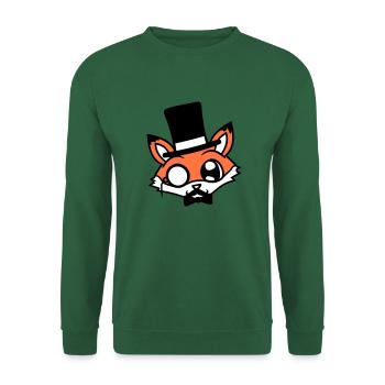 Fox Red Fox Sir Mr. Top Hat Monocle Glasses - Unisex Sweatshirt - green - Front