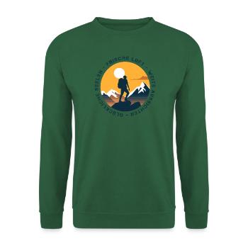 Frische Luft, weite Aussichten, glückliche Seelen - Unisex Pullover - Grün - Vorne