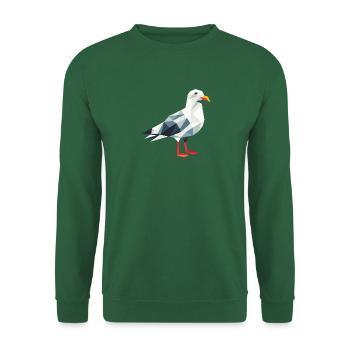 Bande dessinée mer du Nord Hambourg polygone mouette oiseau côte - Sweat-shirt Unisexe - vert foncé - Devant
