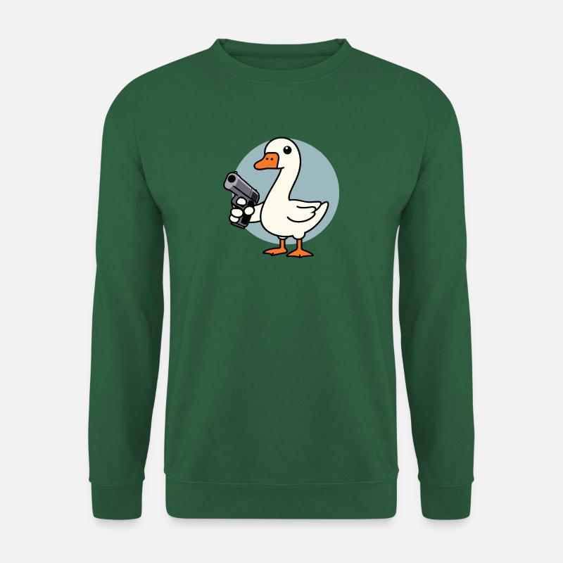 White Goose Duck Duck Gun Attack Danger - Unisex Sweatshirt - green