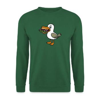 Moin Möwe Fischbrötchen Schnabel Fischmarkt HH - Sweat-shirt Unisexe - vert foncé - Devant