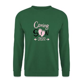 Coming Soon 2022 Baby Schwangerschaft - Unisex Pullover - Grün - Vorne