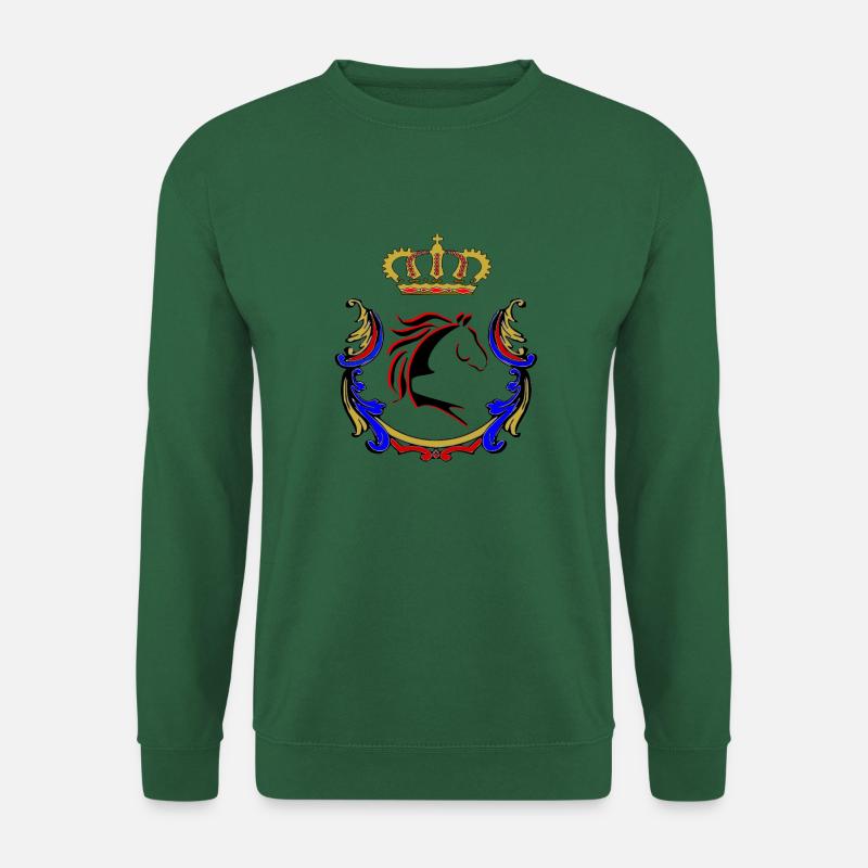 Pferd, Pferde, Pferd mit Ornament - Unisex Pullover - Grün