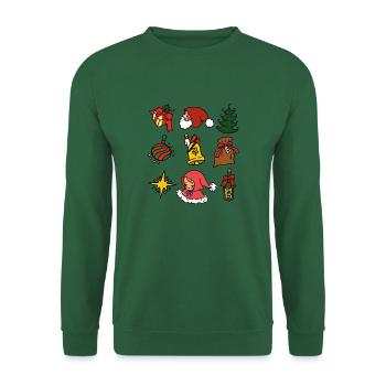 sweet Christmas with Christ Child, Santa, Christmas tree - Unisex Sweatshirt - green - Front