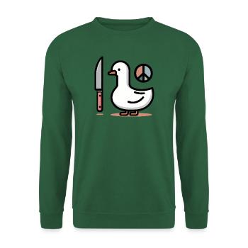 Oie canard oiseau couteau Signe de paix Animal - Sweat-shirt Unisexe - vert foncé - Devant