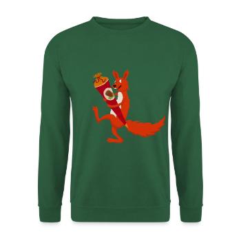 Eichhörnchen Schultüte - Unisex Pullover - Grün - Vorne