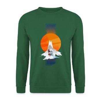 Snowboarding Yeti - Unisex Pullover - Grün - Vorne