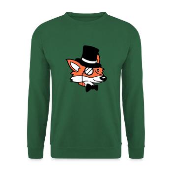 Fox Red Fox Sir Mr. Top Hat Monocle Glasses - Unisex Sweatshirt - green - Front