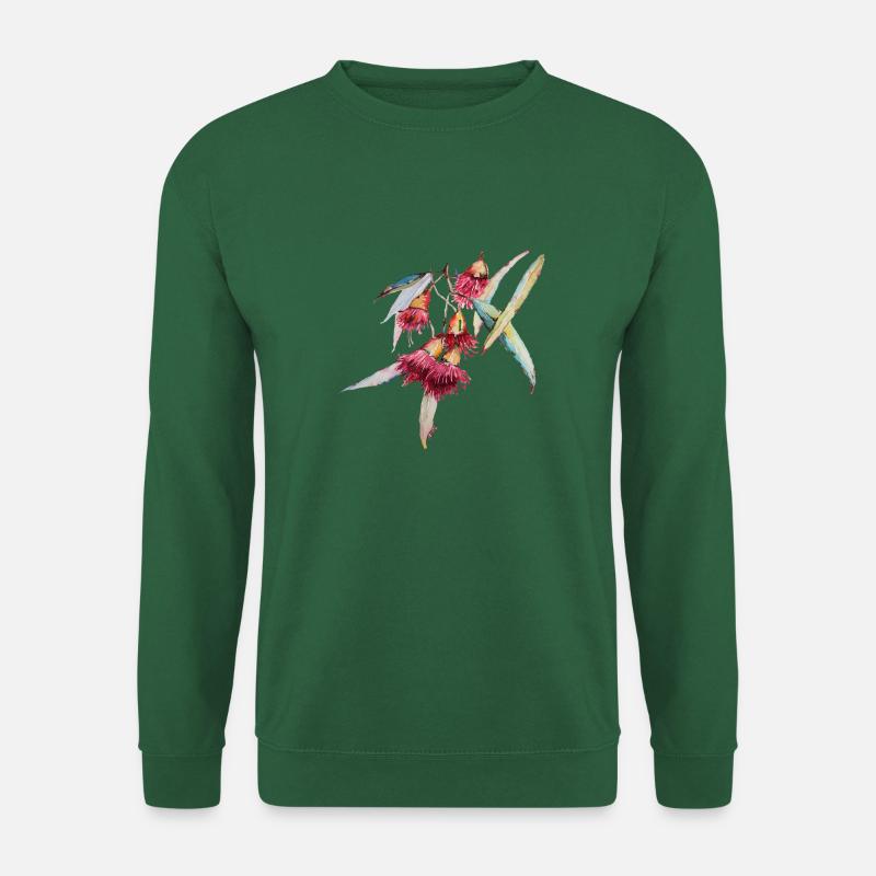 Eucalyptus - aquarelle dessinée à la main - Sweat-shirt Unisexe - vert foncé