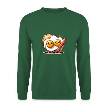 Fried eggs in love with bacon - pair with bacon - Unisex Sweatshirt - green - Front