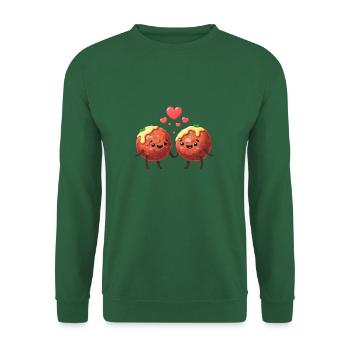 Verliebte Hack Klopse - Frikadellen Paar mit Senf - Unisex Pullover - Grün - Vorne