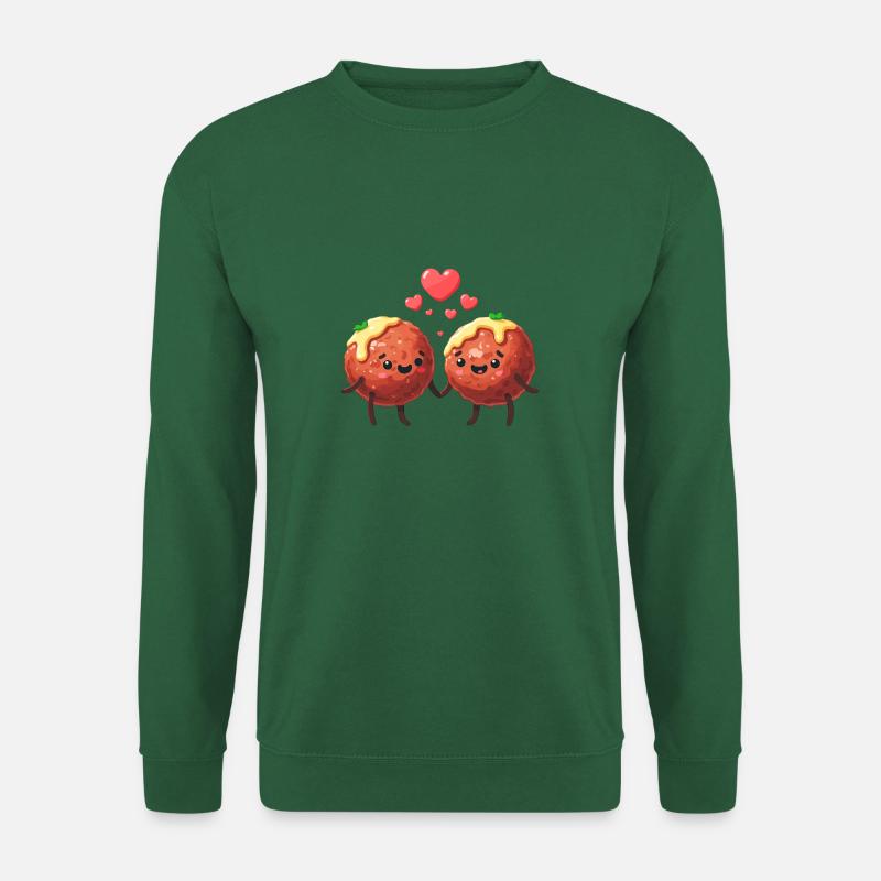 Verliebte Hack Klopse - Frikadellen Paar mit Senf - Unisex Pullover - Grün