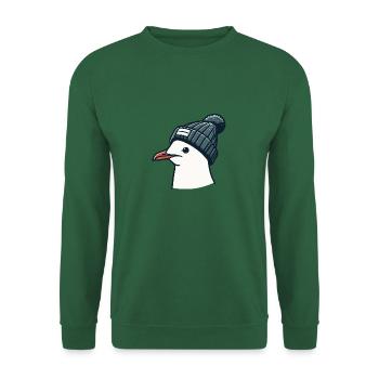Mouette Moin avec bonnet - T-shirt - Sweat-shirt Unisexe - vert foncé - Devant