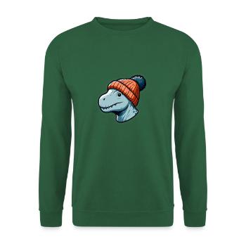 Baby T Rex Dino Dinosaurier Beanie Mütze Kopf - Unisex Pullover - Grün - Vorne
