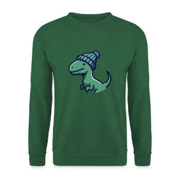 Baby T Rex Dino Dinosaurier Beanie Mütze Sticker - Unisex Pullover - Grün - Vorne