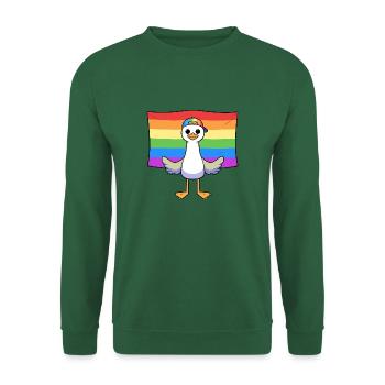 LGBTQIA+ Pride Möwe Cappy Regenbogenfahne - Unisex Pullover - Grün - Vorne