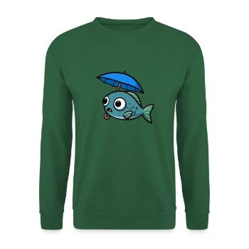 Eau Lac Mer Poisson Parapluie Pluie - Sweat-shirt Unisexe - vert foncé - Devant