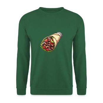Döner Kebab Dürüm Yufka Sandwich Cuisine de rue allemande - Sweat-shirt Unisexe - vert foncé - Devant