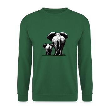Elephant family two pachyderms in Africa - Unisex Sweatshirt - green - Front