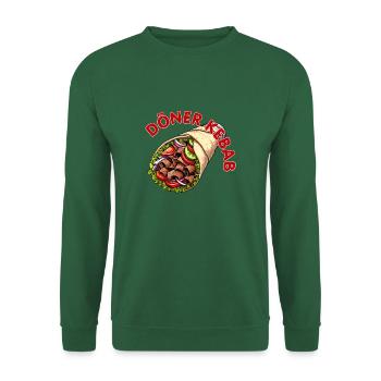 Döner Kebab Dürüm Yufka Sandwich Cuisine de rue allemande - Sweat-shirt Unisexe - vert foncé - Devant