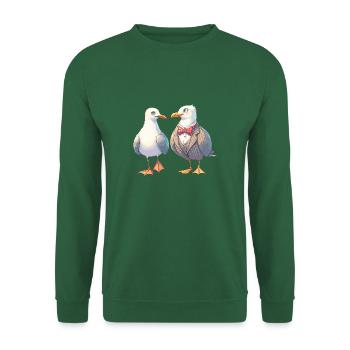 Seagulls Couple Suit Seagull North Sea Coast Love - Unisex Sweatshirt - green - Front