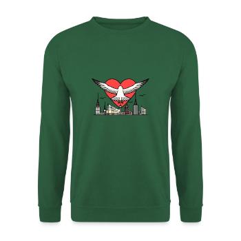 North Sea Moin Seagull I LOVE Hamburg Hanseatic City Kiez - Unisex Sweatshirt - green - Front