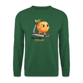 Peach on the treadmill with funny saying - Unisex Sweatshirt - green - Front