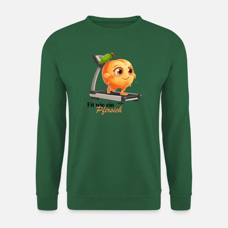 Pfirsich auf dem Laufband mit witzigen Spruch - Unisex Pullover - Grün