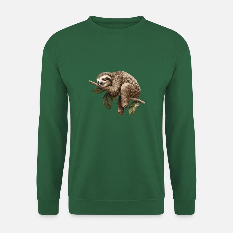 Gute Nacht Mittagsschlaf - Faultier auf einem Ast - Unisex Pullover - Grün