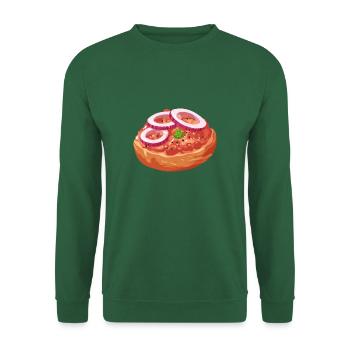 Comic Mettbrötchen Mett Hack Brötchen Zwiebeln - Unisex Sweatshirt - green - Front