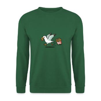 North Sea Seagull Thief French Fries Fries Fries Fast Food - Unisex Sweatshirt - green - Front