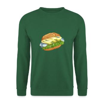Bismarck Hering Fischbrötchen Fischmarkt Hamburg - Unisex Pullover - Grün - Vorne