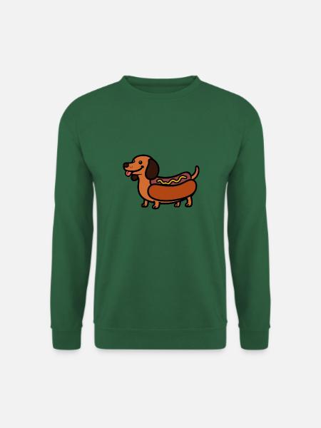 Comic Dog Viennois Hot Dog Teckel Hot-dog Moutarde - Sweat-shirt Unisexe - vert foncé