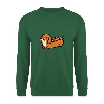 Comic Hund Wiener Hot Dog Dackel Hotdog Senf - Unisex Pullover - Grün - Vorne