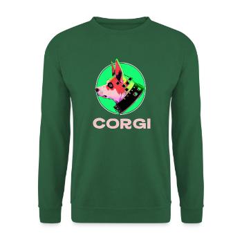 Cyber Corgi Dog Cadeau Pop Art - Sweat-shirt Unisexe - vert foncé - Devant
