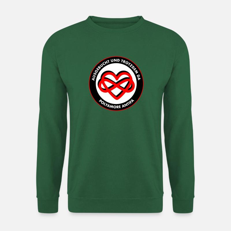 Polyamore Antifa: Ausgebucht und trotzdem da! - Unisex Pullover - Grün
