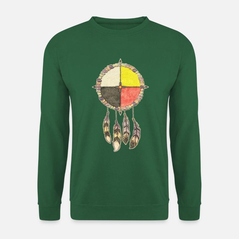 Native Americans Medicine Wheel - Dreamcatcher 3 - Unisex Pullover - Grün