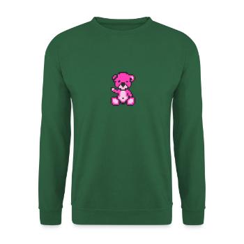 Pixel Bear Neon Magenta - Sweat-shirt Unisexe - vert foncé - Devant