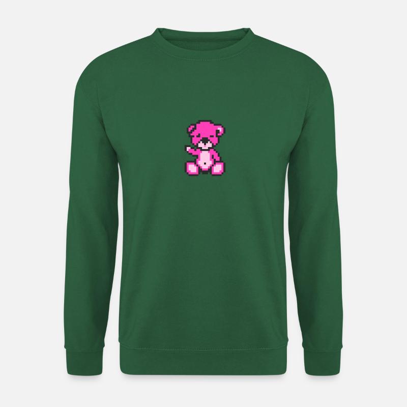 Pixel Bear Neon Magenta - Unisex Sweatshirt - green