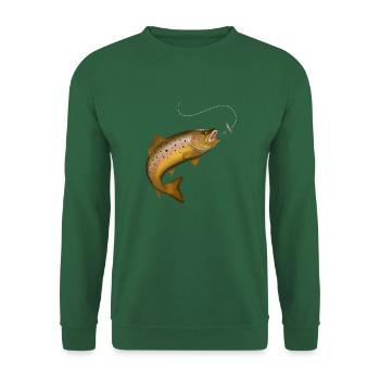 Brown trout, trout, fish, fly fishing - Unisex Sweatshirt - green - Front