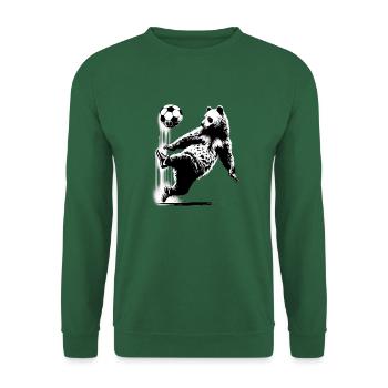 Bear playing soccer - Unisex Sweatshirt - green - Front