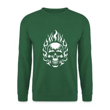 Skull with Flames Burning Skull - Unisex Sweatshirt - green - Front
