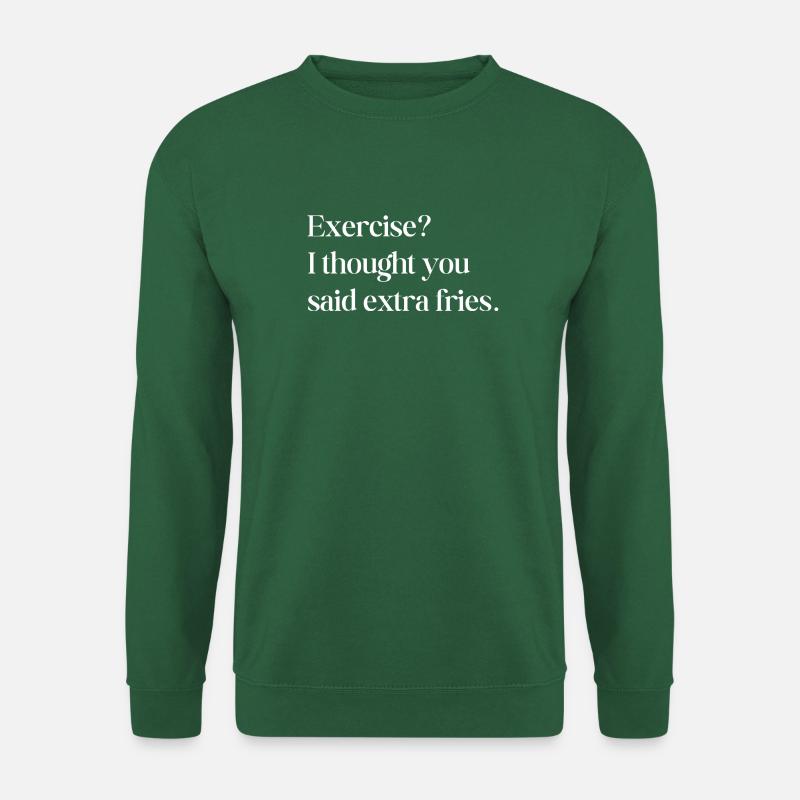 Sport treiben oder extra Pommes frites? - Unisex Pullover - Grün