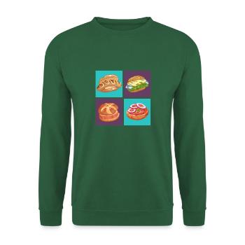 German Streetfood Kollektion Kunstwerk Essen to go - Unisex Pullover - Grün - Vorne