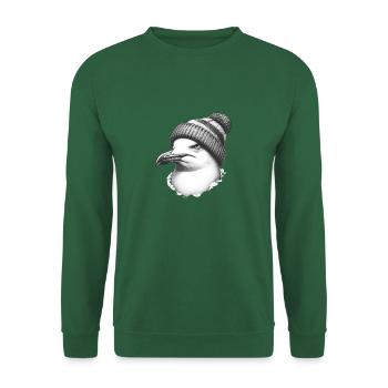 Finally Monday again - Moin Seagull with Beanie Hat - Unisex Sweatshirt - green - Front