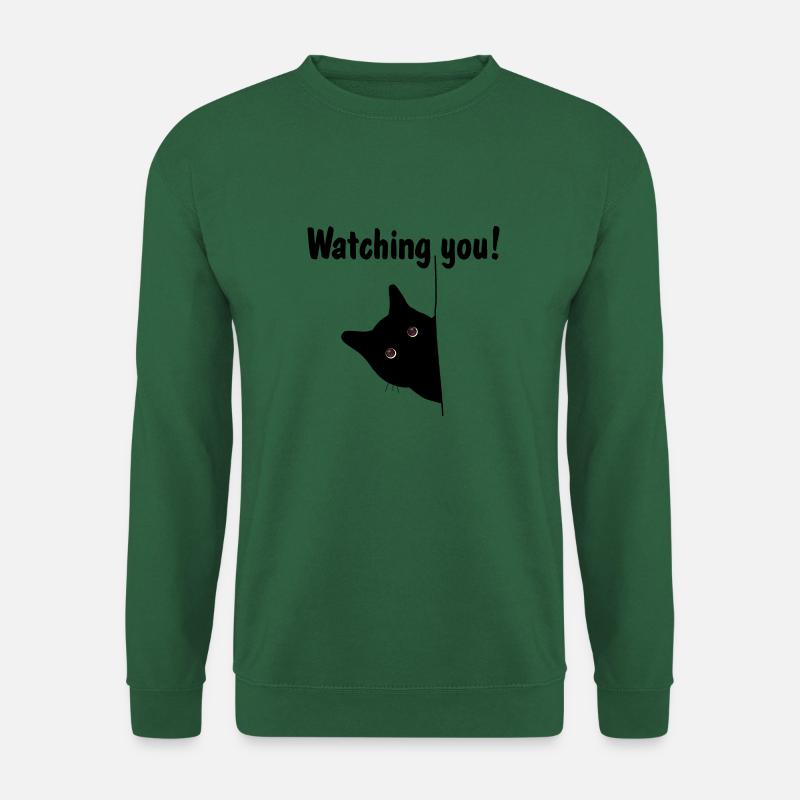Le chat noir te regarde! - Sweat-shirt Unisexe - vert foncé