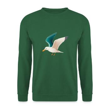 Nordsee Küste Möwe Polygon - Unisex Pullover - Grün - Vorne