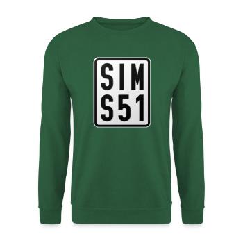 Simson S51 Moped License Plate - Unisex Sweatshirt - green - Front